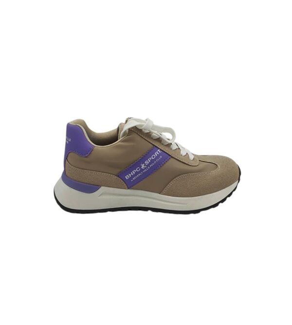 Adidasi dama Polo, material textil, imitatie de piele, bej - imagine 1