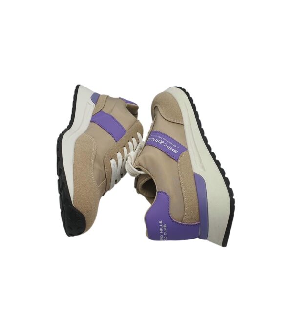 Adidasi dama Polo, material textil, imitatie de piele, bej - imagine 4