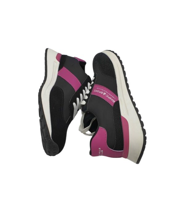Adidasi dama Polo, material textil, imitatie de piele, negru - imagine 4