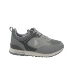 Adidasi barbati U.S. Polo Assn 43, imitatie de piele, material textil, gri