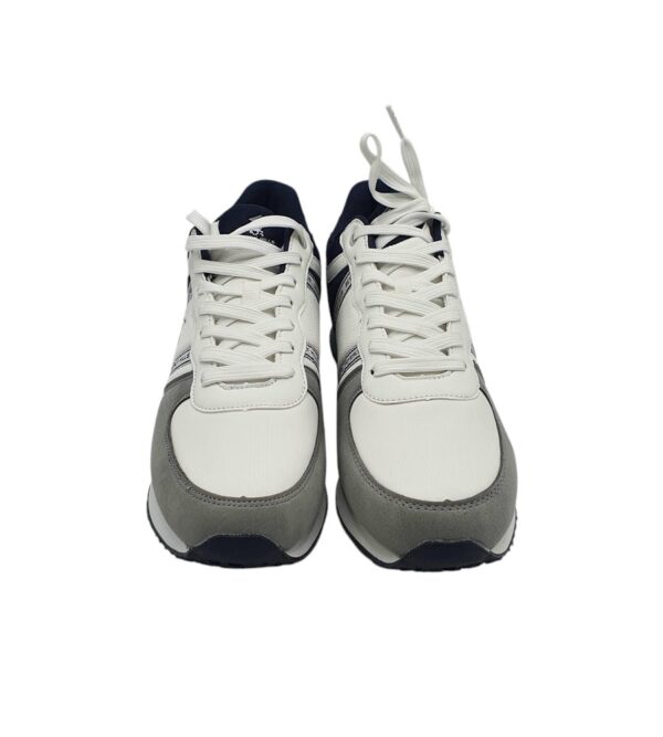 Adidasi barbati Polo 45, imitatie de piele, material textil, alb gri bleumarin - imagine 3