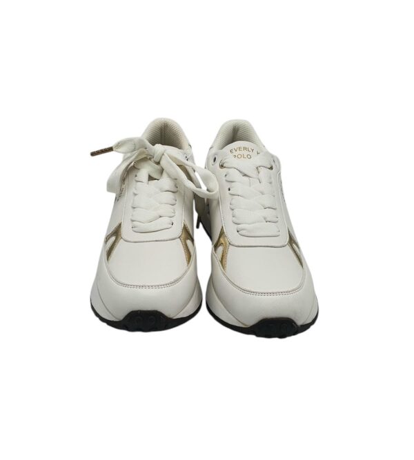 Adidasi dama Polo 38, imitatie de piele, alb - imagine 3