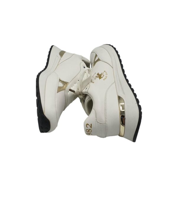 Adidasi dama Polo 38, imitatie de piele, alb - imagine 4