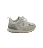 Adidasi barbati U.S. Polo ASSN, imitatie de piele, material textil, alb gri