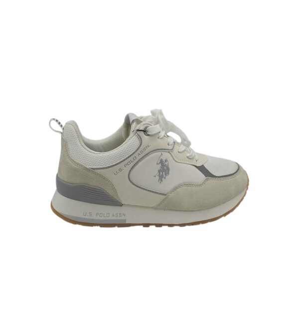 Adidasi barbati U.S. Polo ASSN, imitatie de piele, material textil, alb gri - imagine 1