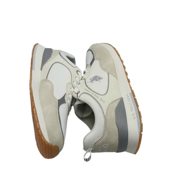 Adidasi barbati U.S. Polo ASSN, imitatie de piele, material textil, alb gri - imagine 4
