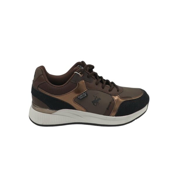 Adidasi dama Polo 41, imitatie de piele, material textil, maro - imagine 1