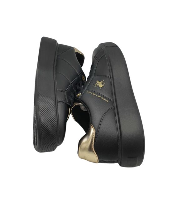 Adidasi dama Polo 41, imitatie de piele, negru - imagine 4