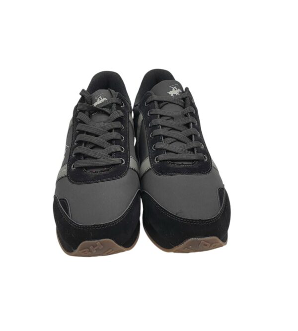 Adidasi barbati Polo 45, imitatie de piele, material textil, negru gri - imagine 3