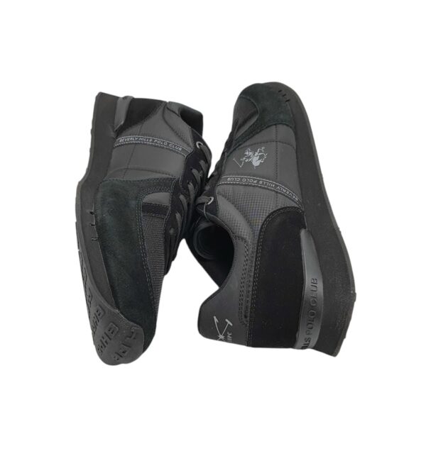 Adidasi barbati Polo 46, imitatie de piele, material textil, negru gri - imagine 4
