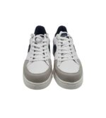 Adidasi barbati Polo 43, imitatie de piele, alb gri bleumarin - imagine 3