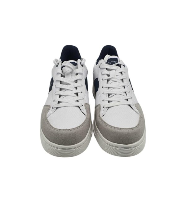 Adidasi barbati Polo 43, imitatie de piele, alb gri bleumarin - imagine 3