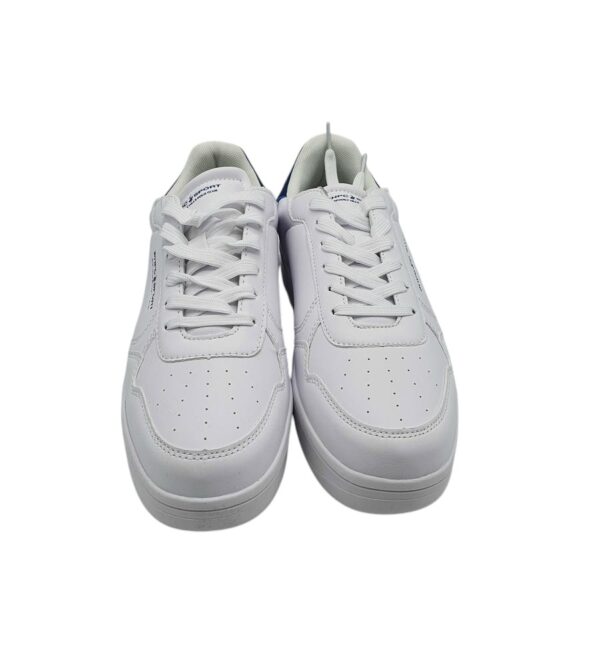 Adidasi barbati Polo 43, imitatie de piele, alb - imagine 3