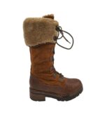 Cizme dama Landrover 36, imitatie de piele, maro, imblanite