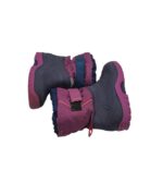 Cizme copii 26, material textil, mov albastru, imblanite - imagine 4