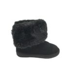 Cizme dama Next 37, piele intoarsa, negru, imblanite