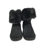 Cizme dama Next 37, piele intoarsa, negru, imblanite - imagine 3