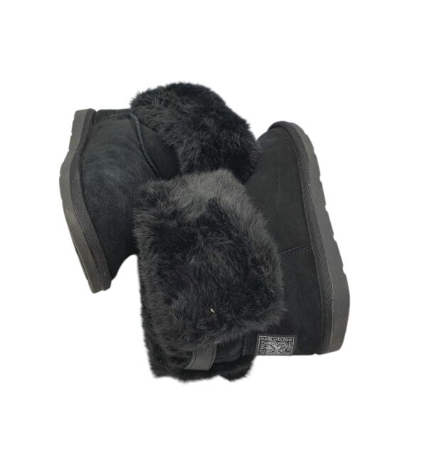 Cizme dama Next 37, piele intoarsa, negru, imblanite - imagine 4