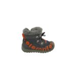 Ghete copii Elefanten 22, piele intoarsa, material textil, gri, imblanite