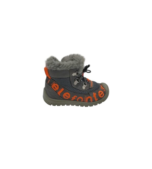 Ghete copii Elefanten 22, piele intoarsa, material textil, gri, imblanite - imagine 1