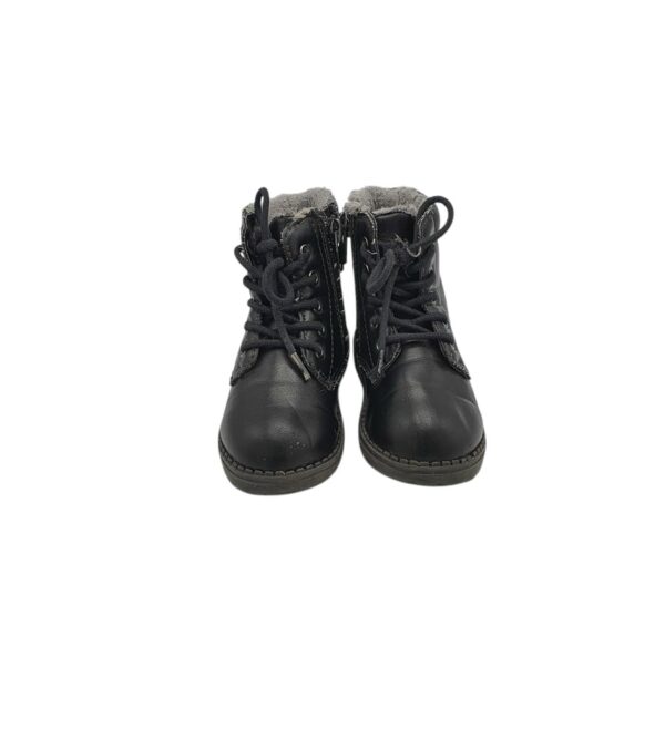Ghete copii H&M 23, imitatie de piele, negru, imblanite - imagine 3
