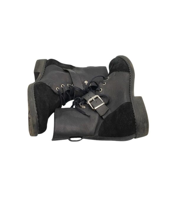 Ghete dama Victoria Gotti 37, piele, piele intoarsa, negru - imagine 4