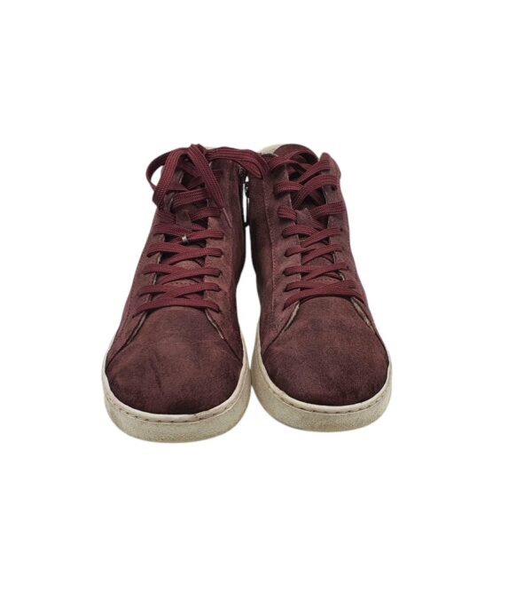 Ghete barbati Groundies 41, piele intoarsa, visiniu, imblanite - imagine 3