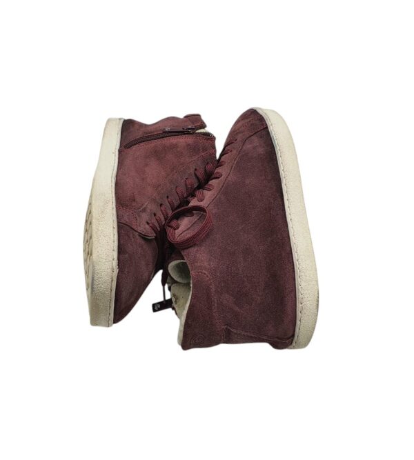 Ghete barbati Groundies 41, piele intoarsa, visiniu, imblanite - imagine 4