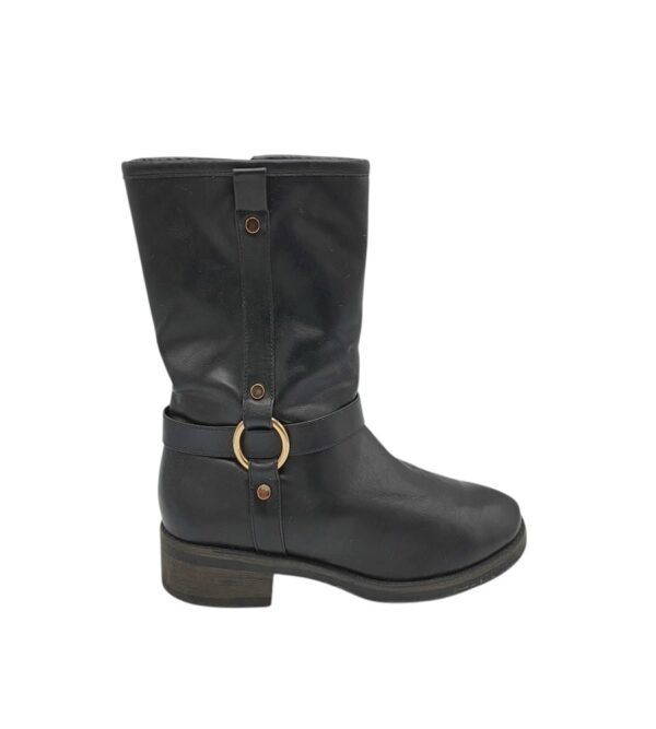 Cizme dama Gracealand 42, imitatie de piele, negru, imblanite - imagine 1