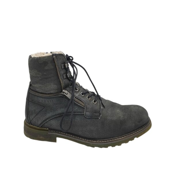 Ghete barbati Bugatti 44, piele, gri, imblanite - imagine 1