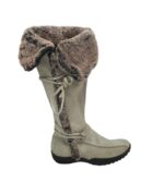 Cizme dama 39, piele intoarsa, gri