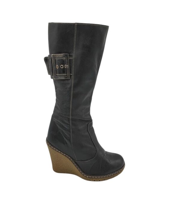 Cizme dama 36, piele, negru - imagine 1