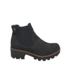 Botine dama Rieker 41, material textil, negru