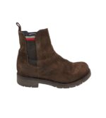 Ghete barbati Tommy Hilfiger 43, piele intoarsa, material textil, maro