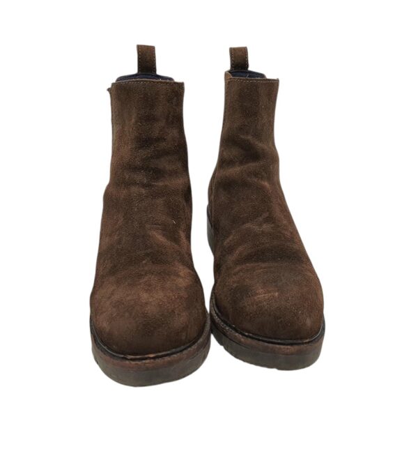 Ghete barbati Tommy Hilfiger 43, piele intoarsa, material textil, maro - imagine 3