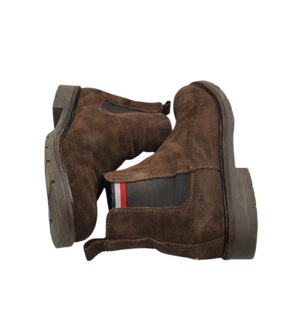 Ghete barbati Tommy Hilfiger 43, piele intoarsa, material textil, maro - imagine 4