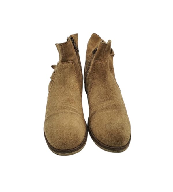 Botine dama Tamaris 39, piele intoarsa, bej - imagine 3