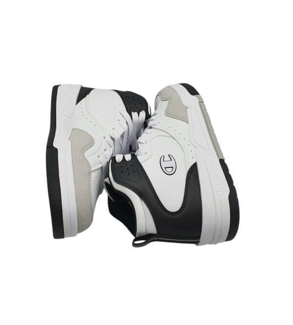 Adidasi barbati Champion, imitatie de piele, alb negru - imagine 4