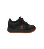 Adidasi barbati Champion, imitatie de piele, negru portocaliu