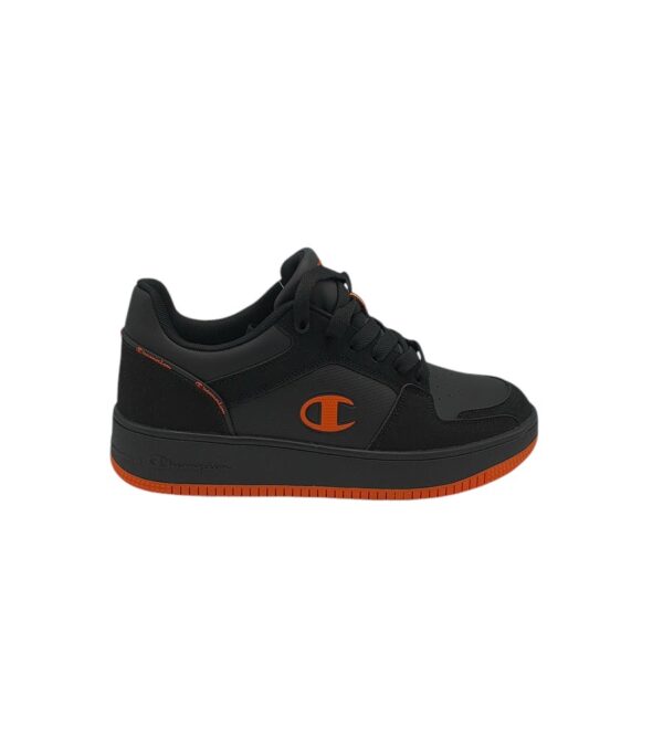 Adidasi barbati Champion, imitatie de piele, negru portocaliu - imagine 1