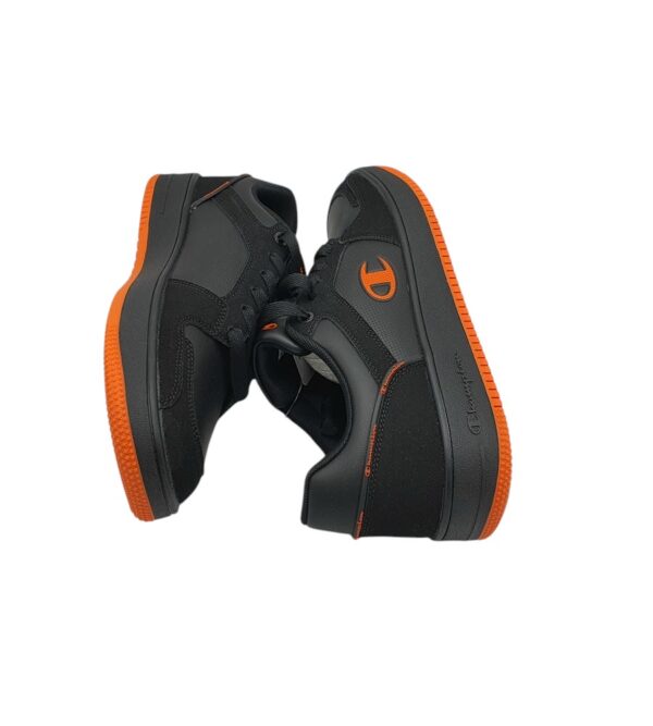 Adidasi barbati Champion, imitatie de piele, negru portocaliu - imagine 4