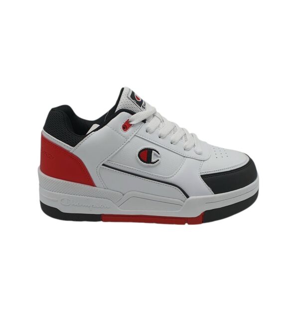 Adidasi barbati Champion 43 , imitatie de piele, alb negru rosu - imagine 1