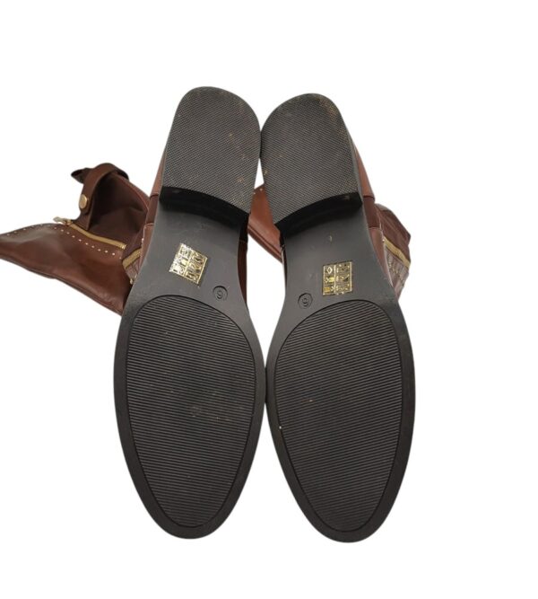 Botine dama Biu 39, imitatie de piele, material textil, maro - imagine 5