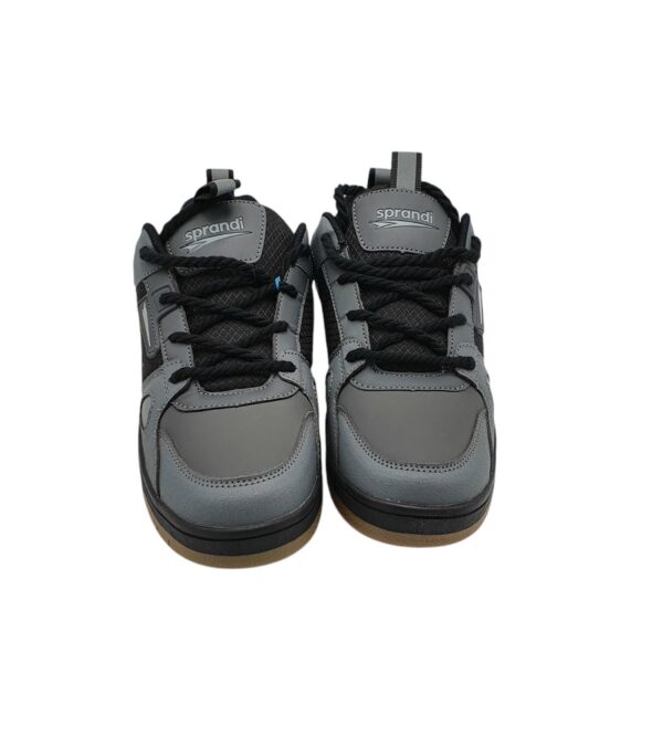 Adidasi barbati Sprandi , imitatie de piele, negru gri - imagine 3