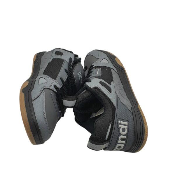 Adidasi barbati Sprandi , imitatie de piele, negru gri - imagine 4