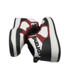 Adidasi barbati Sprandi , imitatie de piele, alb negru visiniu - imagine 4