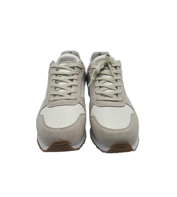 Adidasi barbati Sprandi 46, imitatie de piele, material textil, alb gri - imagine 3