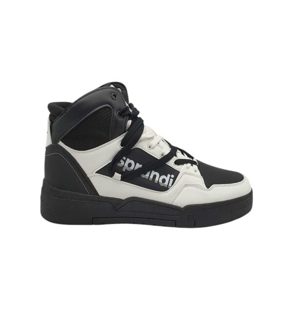 Adidasi barbati Sprandi 45, imitatie de piele, alb negru - imagine 1