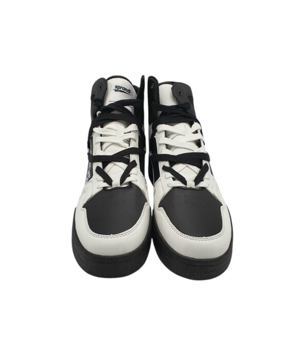 Adidasi barbati Sprandi 45, imitatie de piele, alb negru - imagine 3