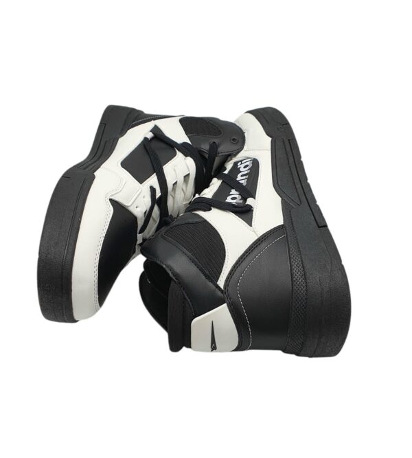 Adidasi barbati Sprandi 45, imitatie de piele, alb negru - imagine 4
